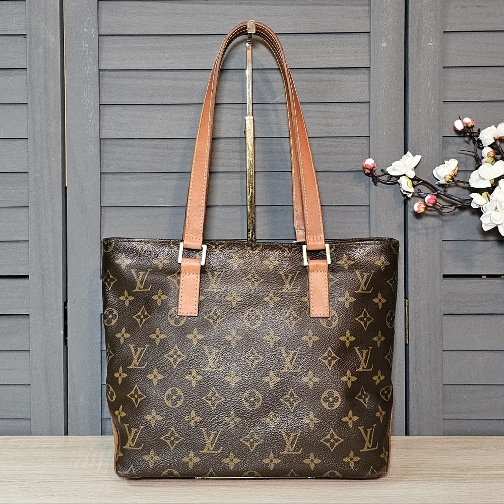 Authentic LOUIS VUITTON Monogram Cabas Piano Shoulder Tote Bag